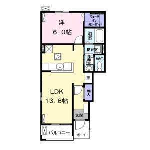 1LDK 間取り図