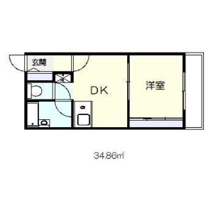 1DK 間取り図
