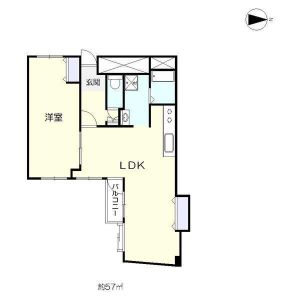 1LDK 間取り図