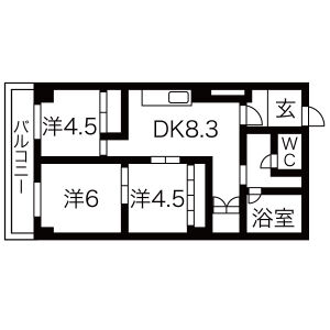 3LDK 間取り図