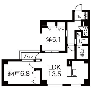 2LDK 間取り図
