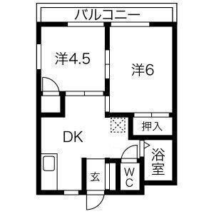 2DK 間取り図