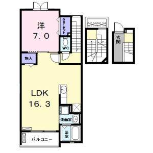 1LDK 間取り図