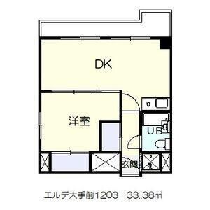 1DK 間取り図