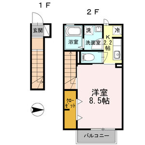 1K 間取り図