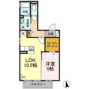 1LDK 間取り図