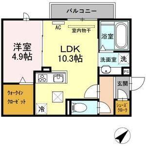 1LDK 間取り図