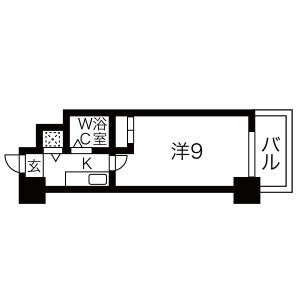 1K 間取り図