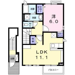 1LDK 間取り図