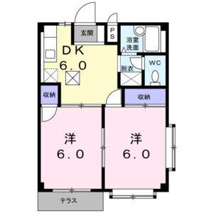 2DK 間取り図