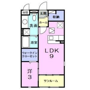 1LDK 間取り図