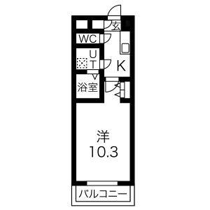 1K 間取り図