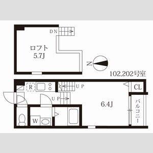 1K 間取り図