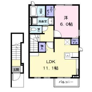 1LDK 間取り図