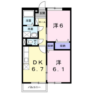 2DK 間取り図