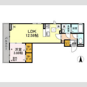 1LDK 間取り図