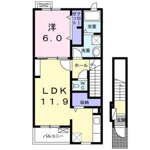 1LDK 間取り図