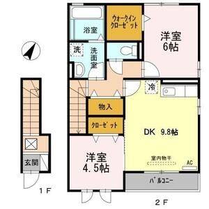 2DK 間取り図