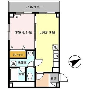 1LDK 間取り図
