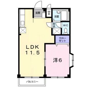 1LDK 間取り図