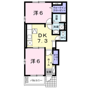2DK 間取り図