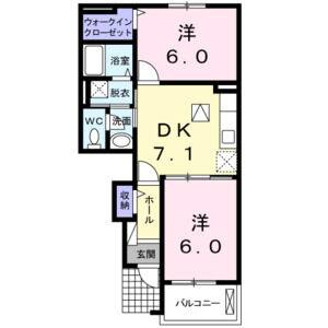 2DK 間取り図