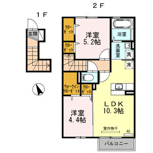 2LDK 間取り図