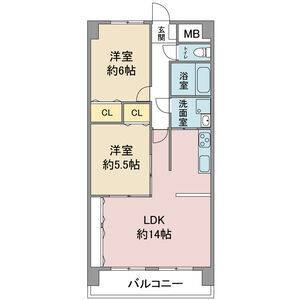 2LDK 間取り図