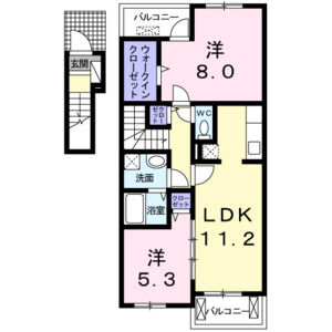 2LDK 間取り図