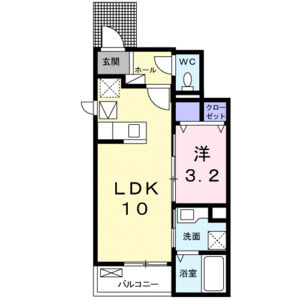 1LDK 間取り図