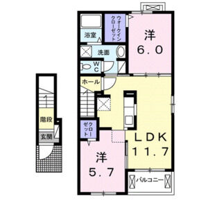 2LDK 間取り図