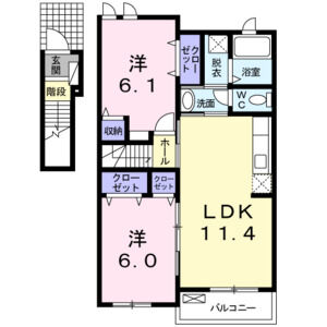 2LDK 間取り図