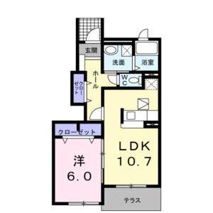 1LDK 間取り図