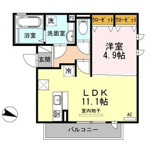 1LDK 間取り図