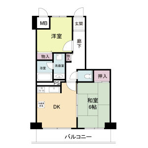 2DK 間取り図