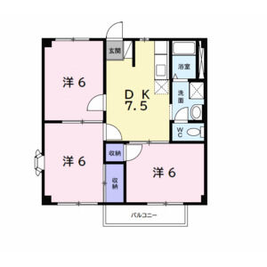 3DK 間取り図