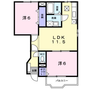 2LDK 間取り図