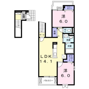 2LDK 間取り図