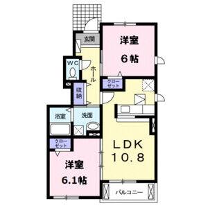 2LDK 間取り図