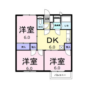 3DK 間取り図