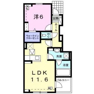 1LDK 間取り図