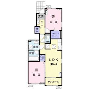 2LDK 間取り図