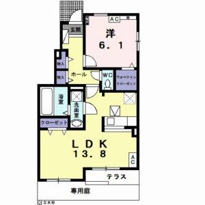 1LDK 間取り図
