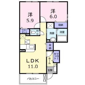 2LDK 間取り図