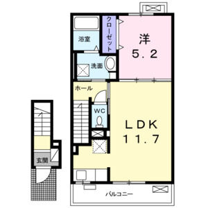1LDK 間取り図