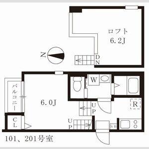 1K 間取り図