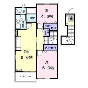 2DK 間取り図