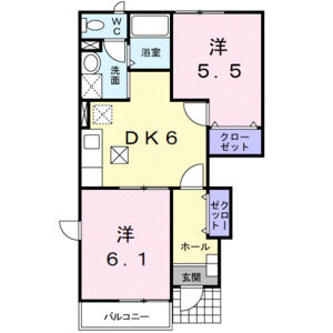 2DK 間取り図