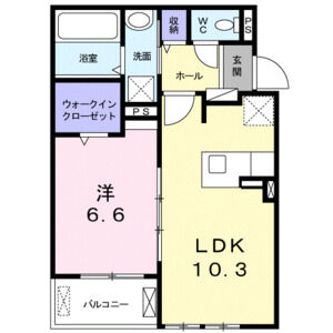 1LDK 間取り図