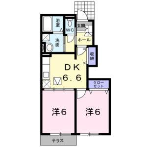 2DK 間取り図